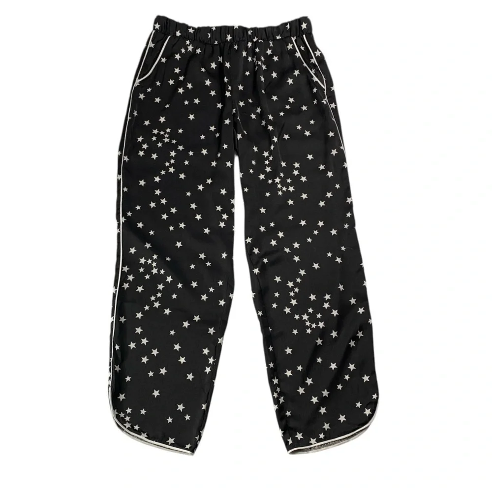 INC Silky Satin Cami PJ Pajama Set M Starry Nights Celestial Stars Loungewear